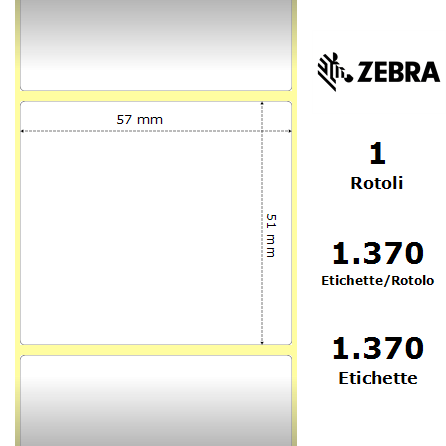 800262-205*/S - Etichette Zebra  Z-Select 2000D Carta
