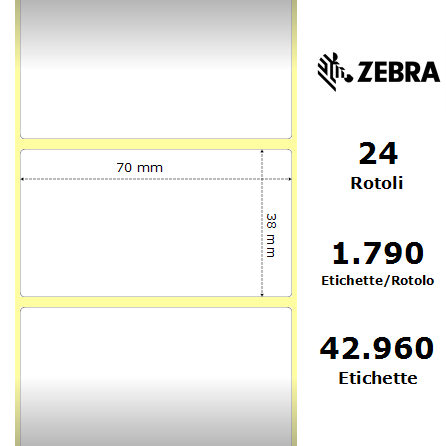 880181-038D - Etichette Zebra  Z-Perform 1000D Carta