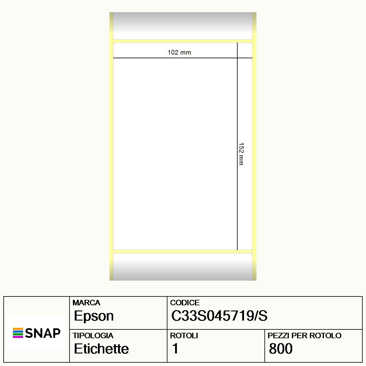C33S045719/S - Etichette Epson  Carta