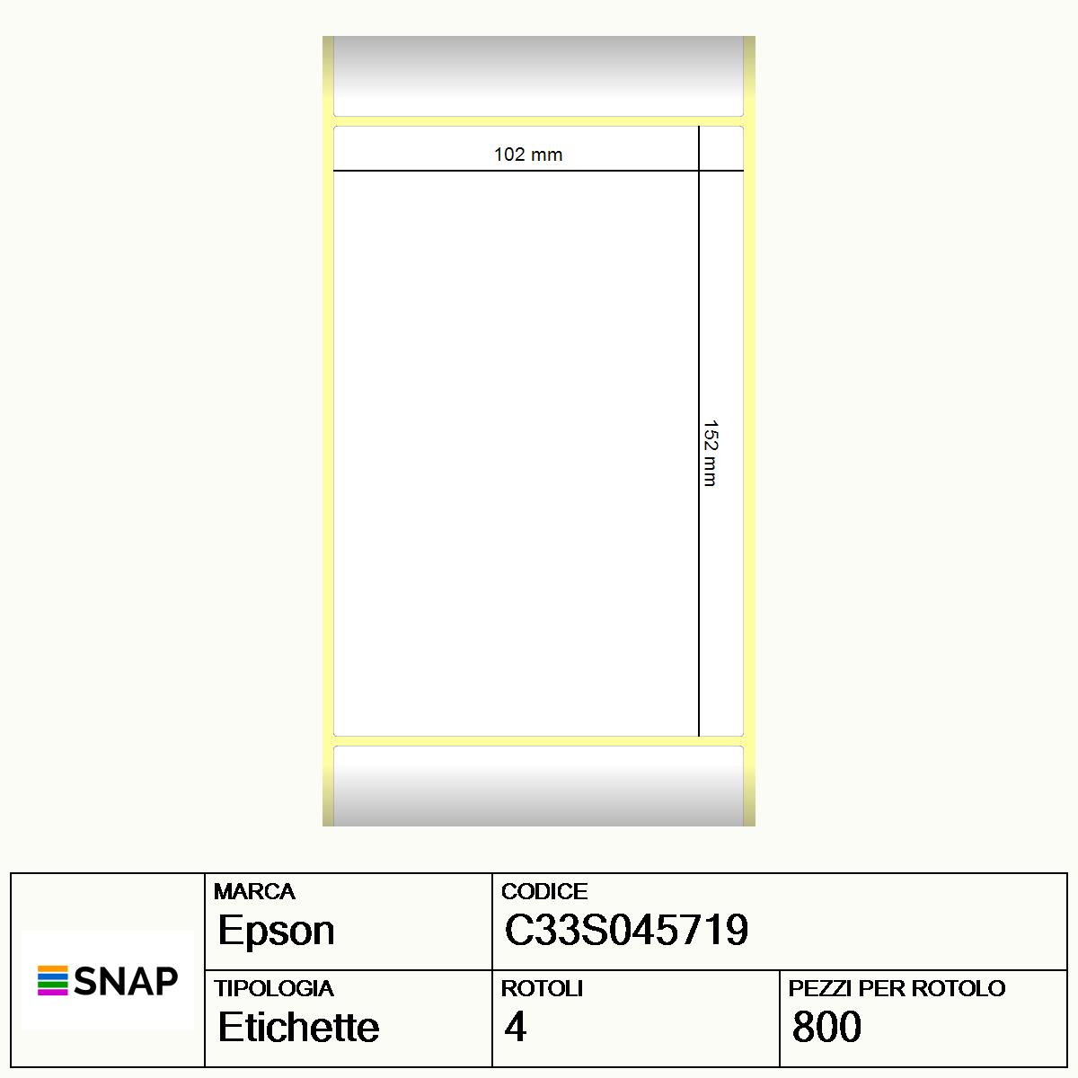 C33S045719 - Etichette Epson  Carta