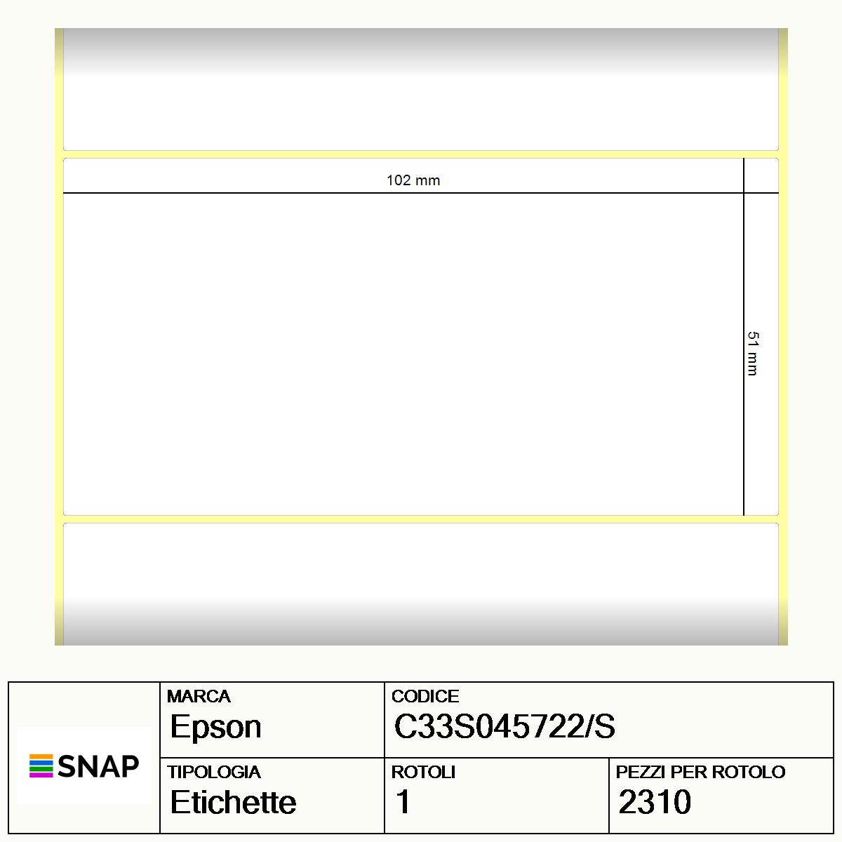 C33S045722/S - Etichette Epson  Carta