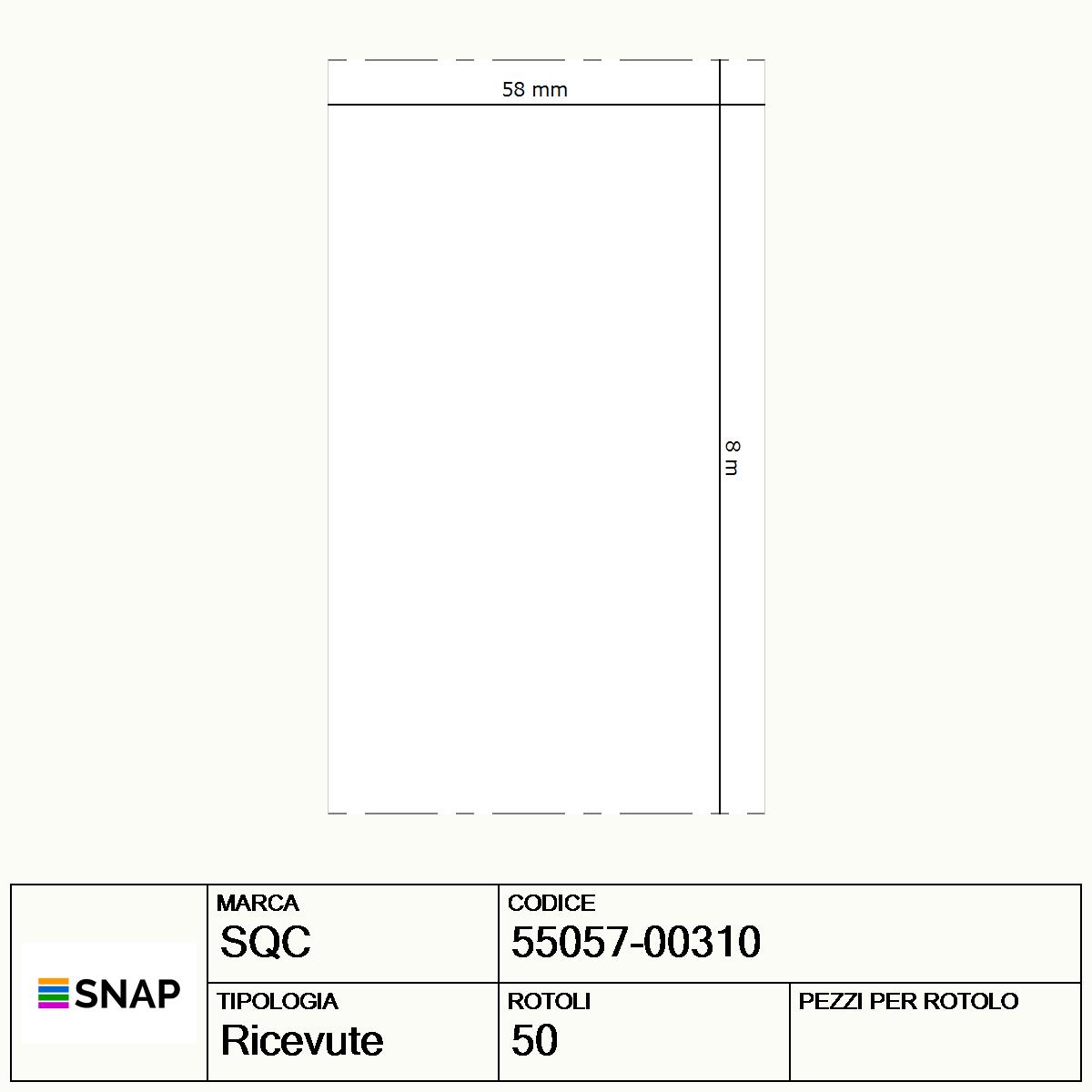55057-00310 - Ricevute SQC  S-RECEIPTS-PD Carta