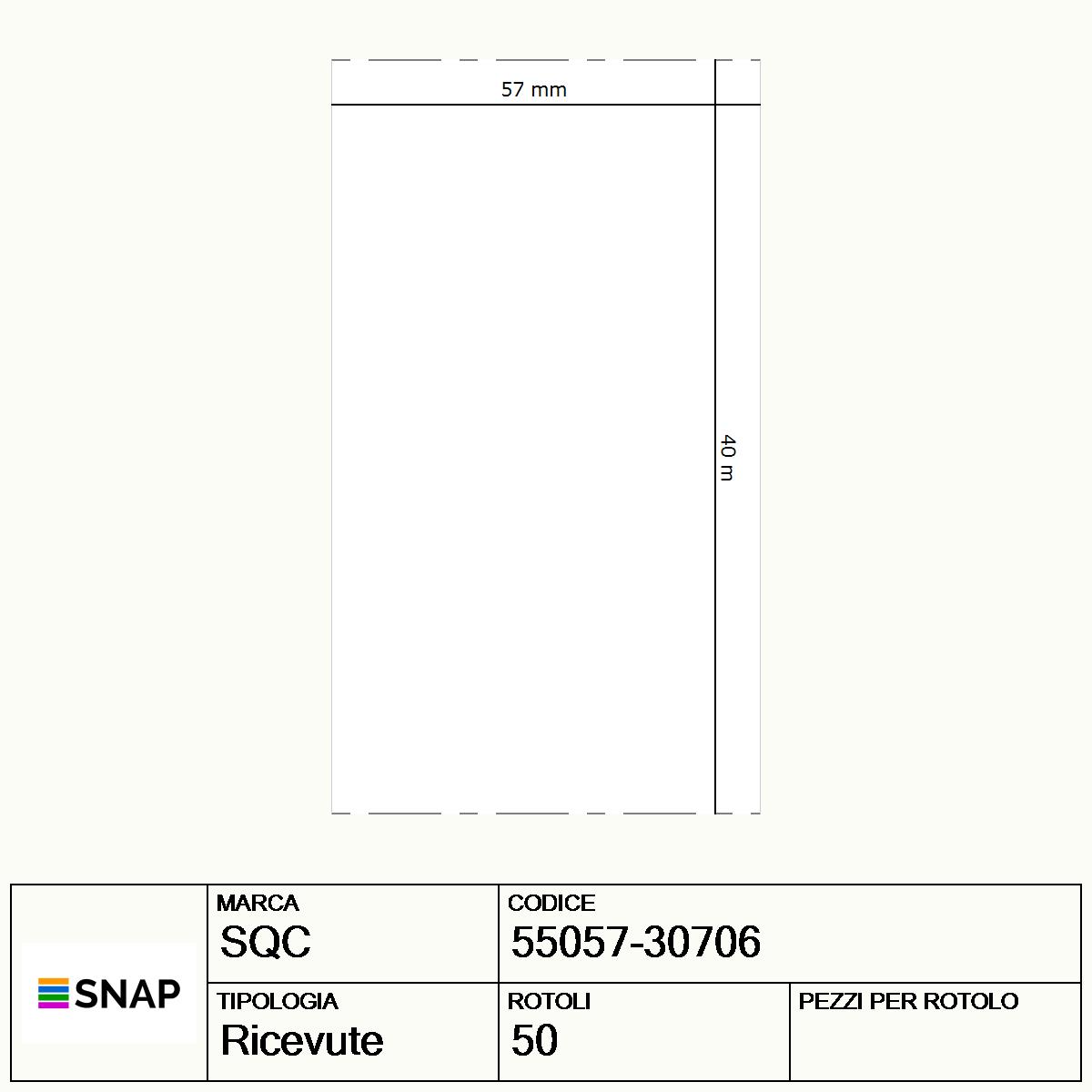 55057-30706 - Ricevute SQC  S-RECEIPTS-PD Carta