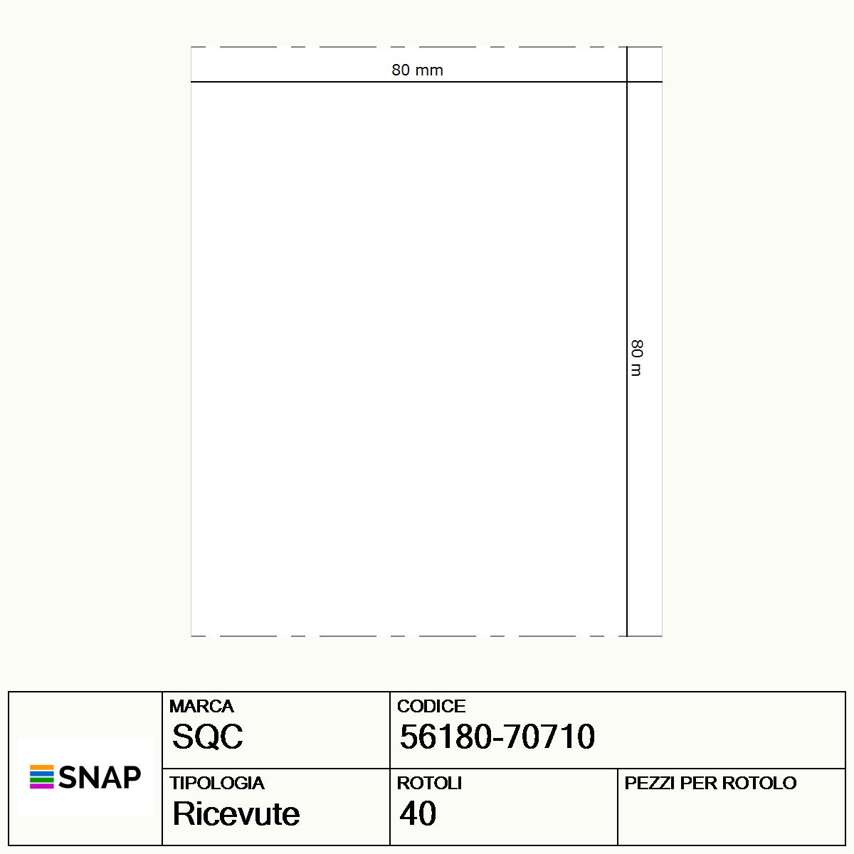 56180-70710 - Ricevute SQC  S-RECEIPTS-PD Carta