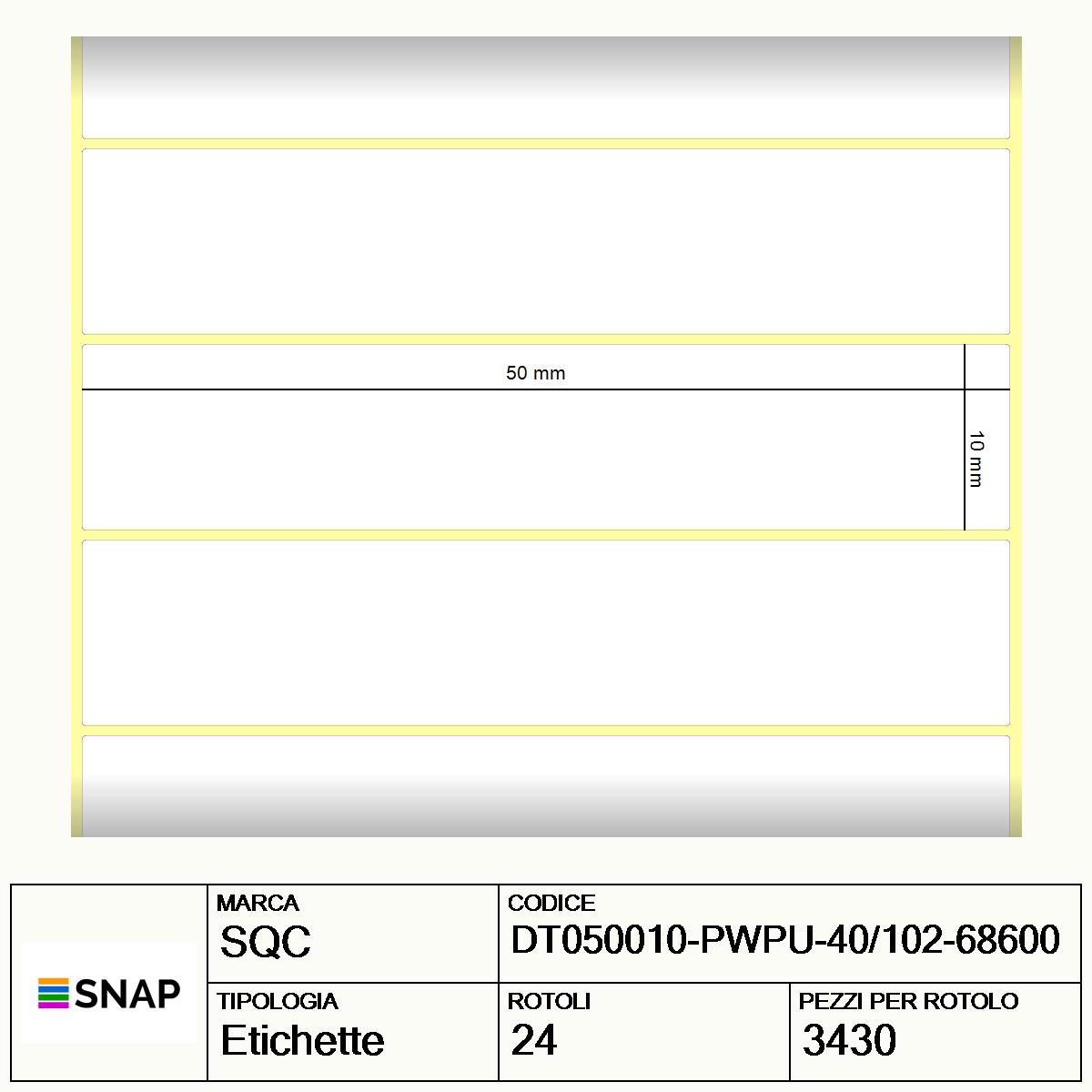 DT050010-PWPU-40/102-68600 - Etichette SQC  S-FROZEN Carta