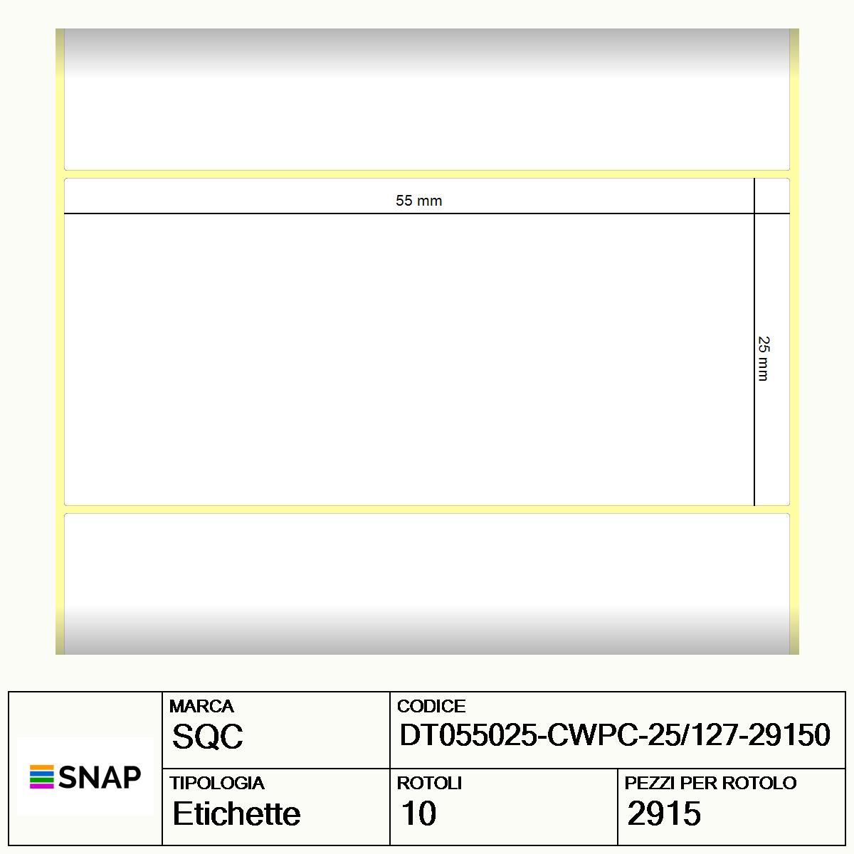 DT055025-CWPC-25/127-29150 - Etichette SQC  S-FROZEN Carta