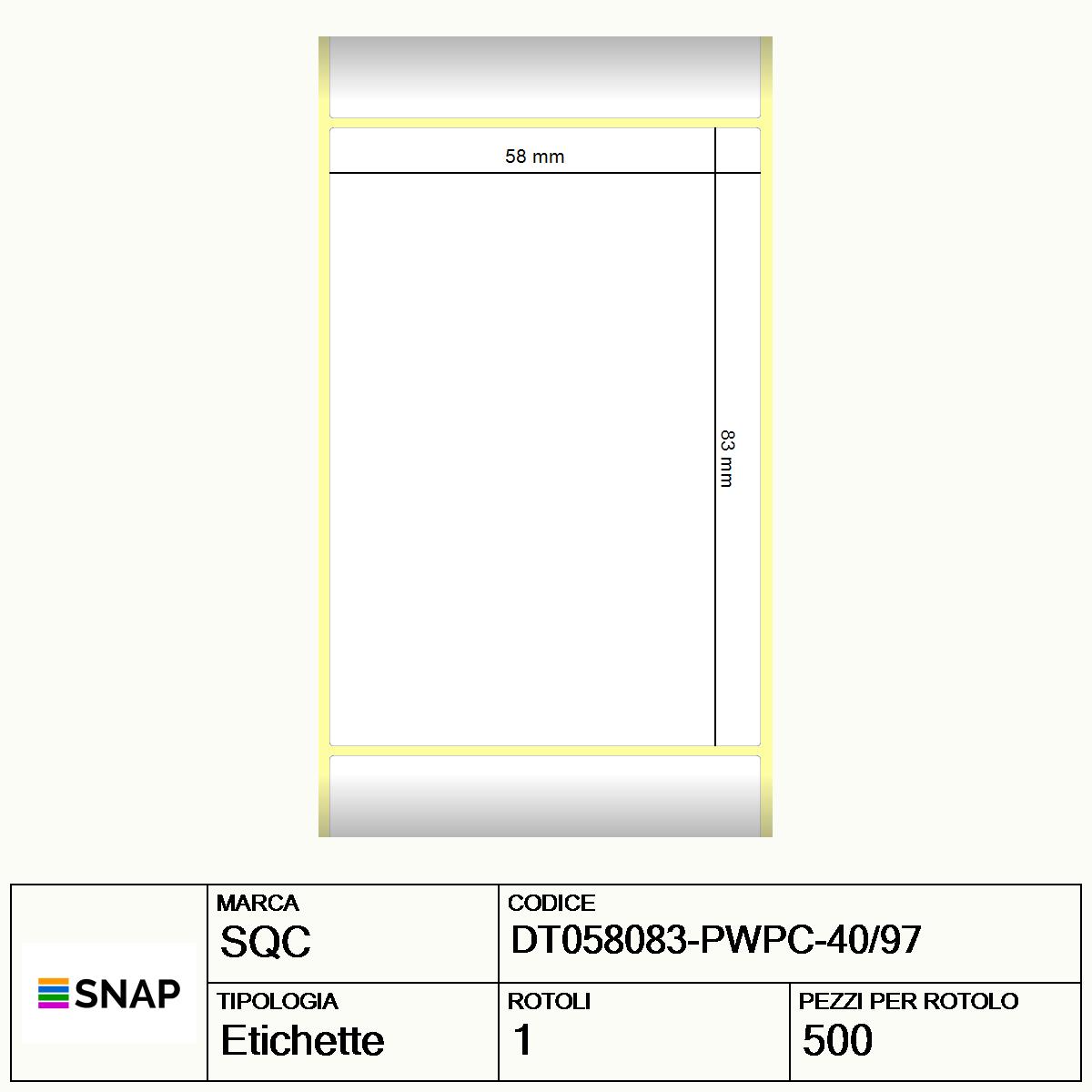 DT058083-PWPC-40/97 - Etichette SQC  S-SCALE Carta