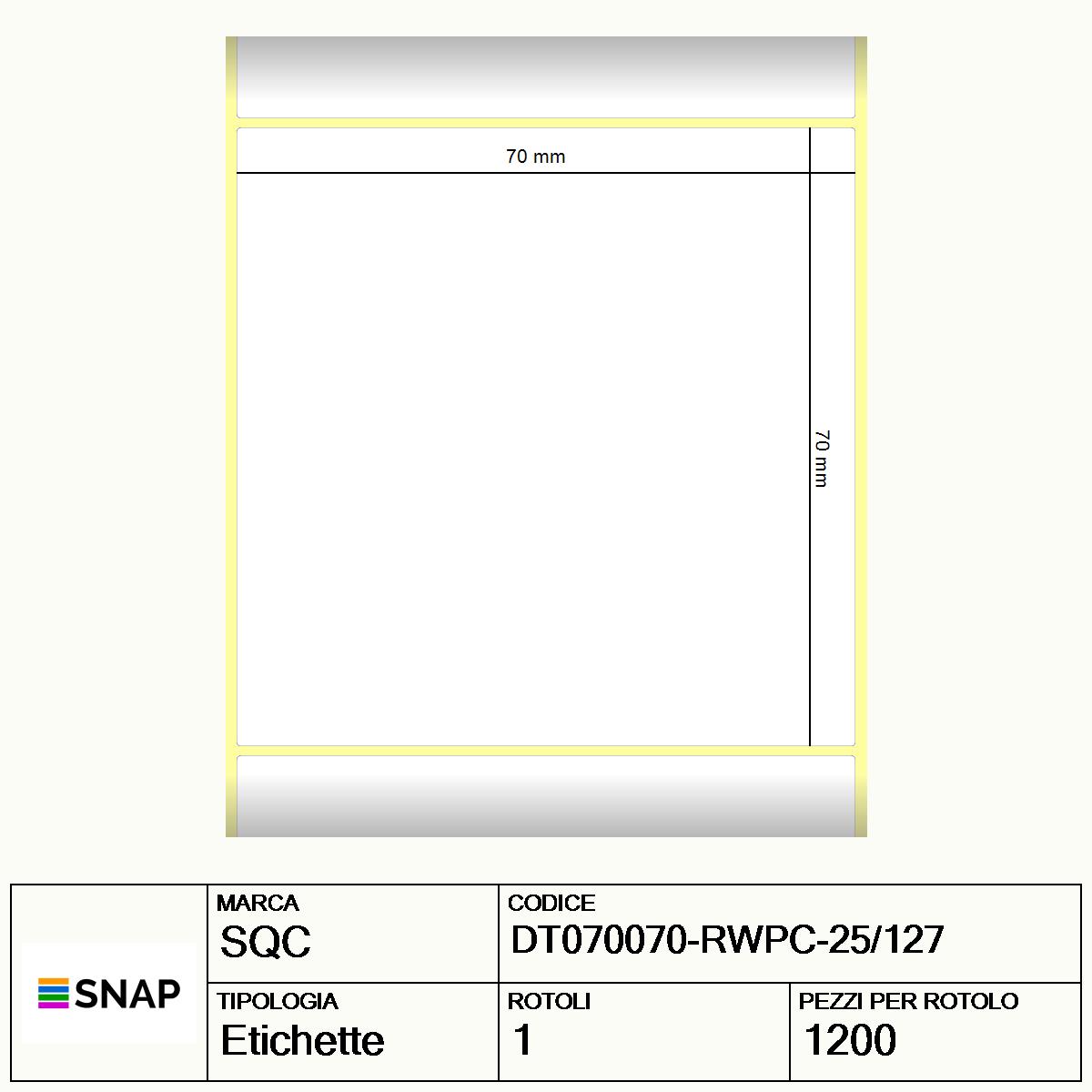 DT070070-RWPC-25/127 - Etichette SQC  S-DESK-PD Carta