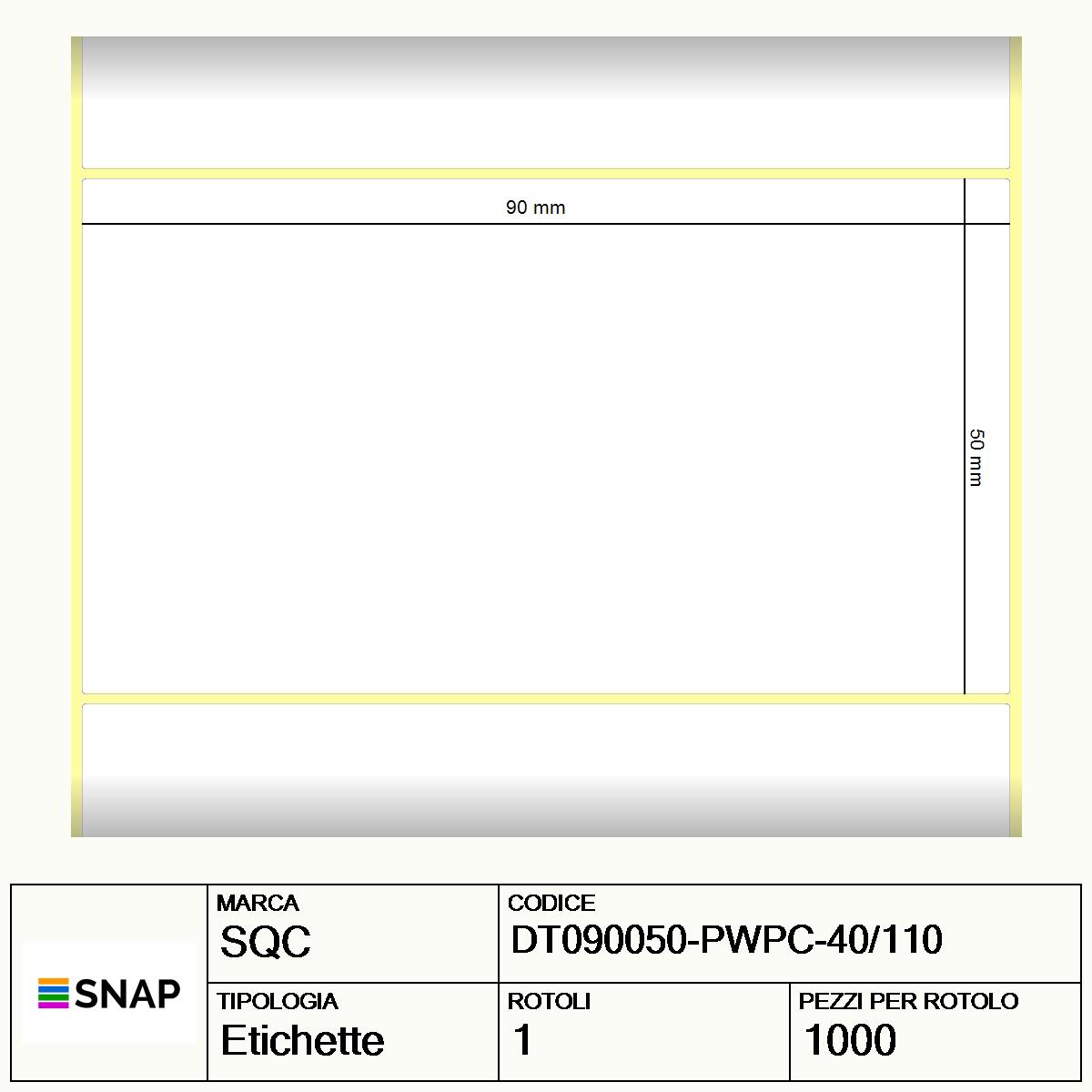 DT090050-PWPC-40/110 - Etichette SQC  S-DESK-PD Carta