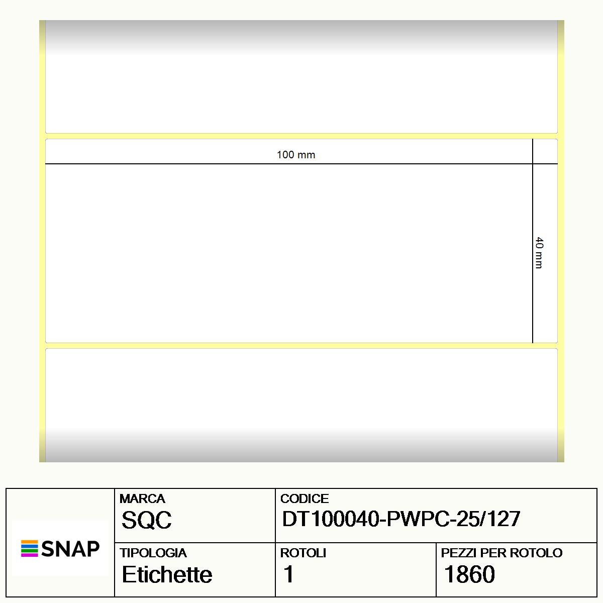 DT100040-PWPC-25/127 - Etichette SQC  S-DESK-PD Carta
