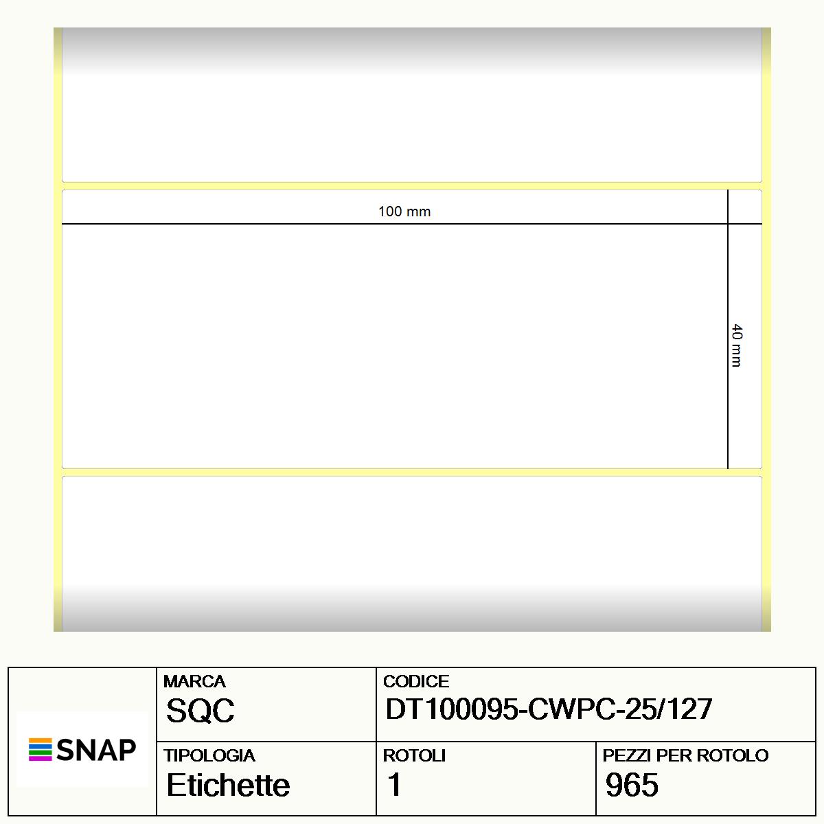 DT100095-CWPC-25/127 - Etichette SQC  S-HEALTCARE Carta