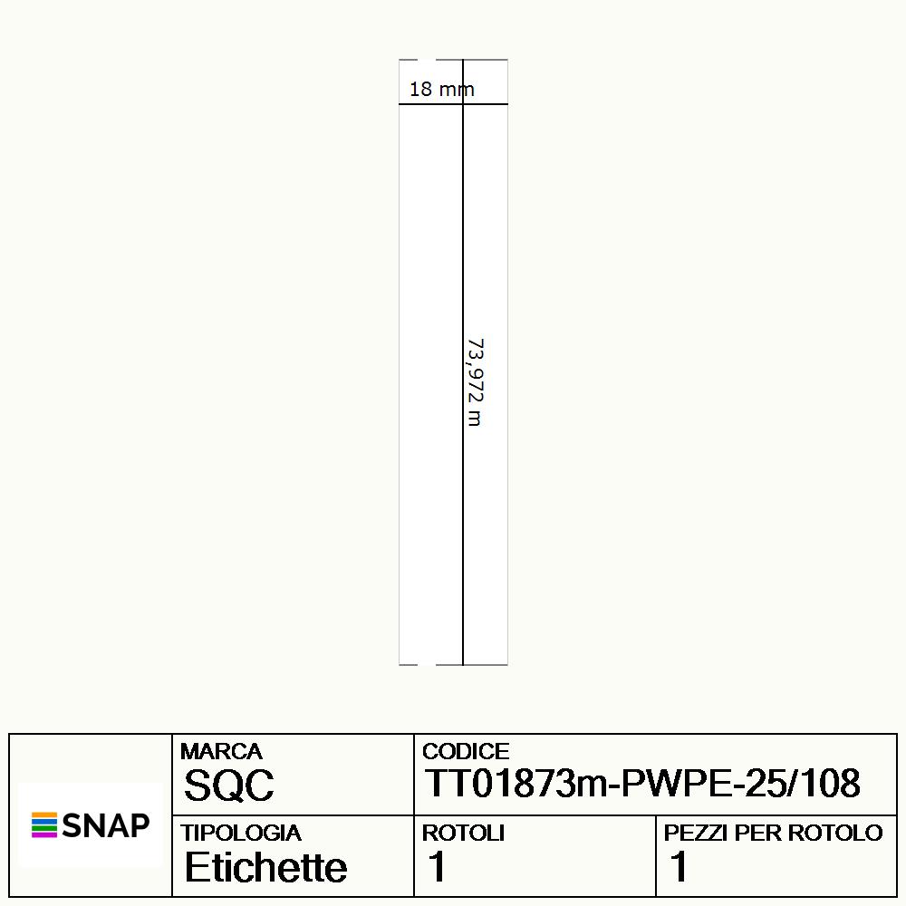 TT01873m-PWPE-25/108 - Etichette SQC  S-FRICTION Poliestere