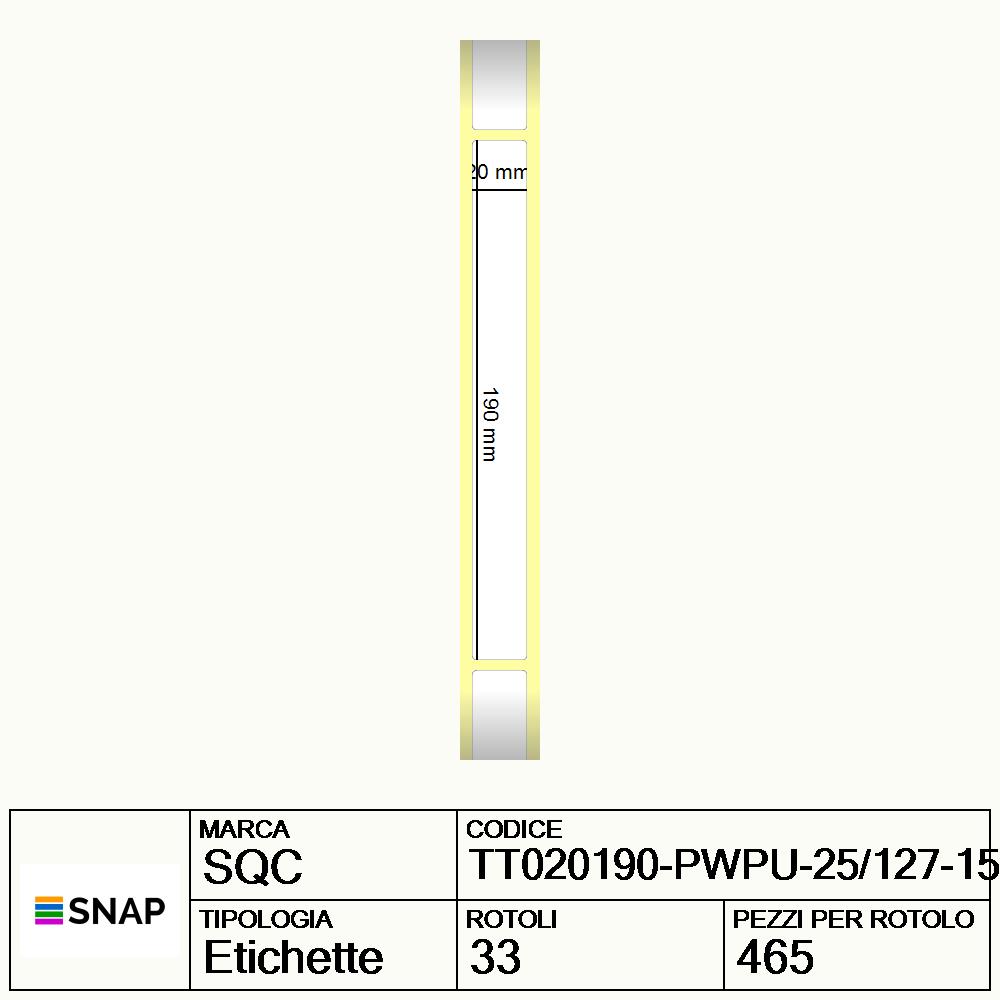 TT020190-PWPU-25/127-15345 - Etichette SQC  S-DESK-PT Carta