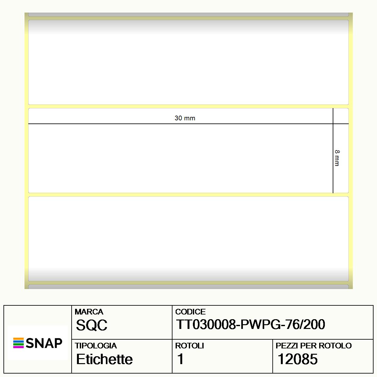 TT030008-PWPG-76/200 - Etichette SQC  S-HARD-ST Poliestere