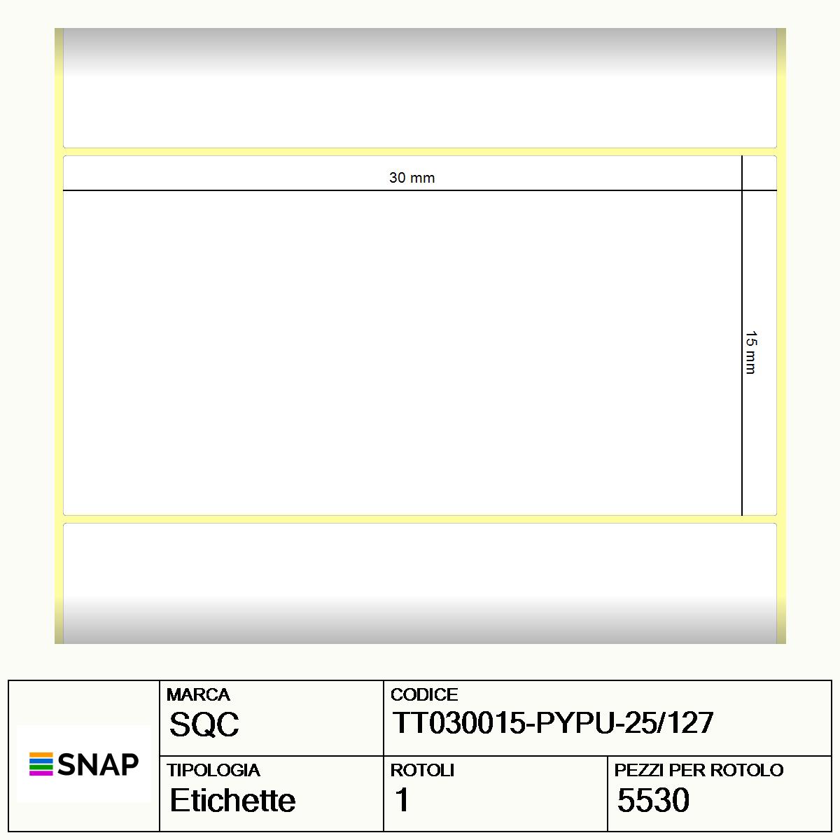 TT030015-PYPU-25/127 - Etichette SQC Giallo fluorescente S-DESK-PTC