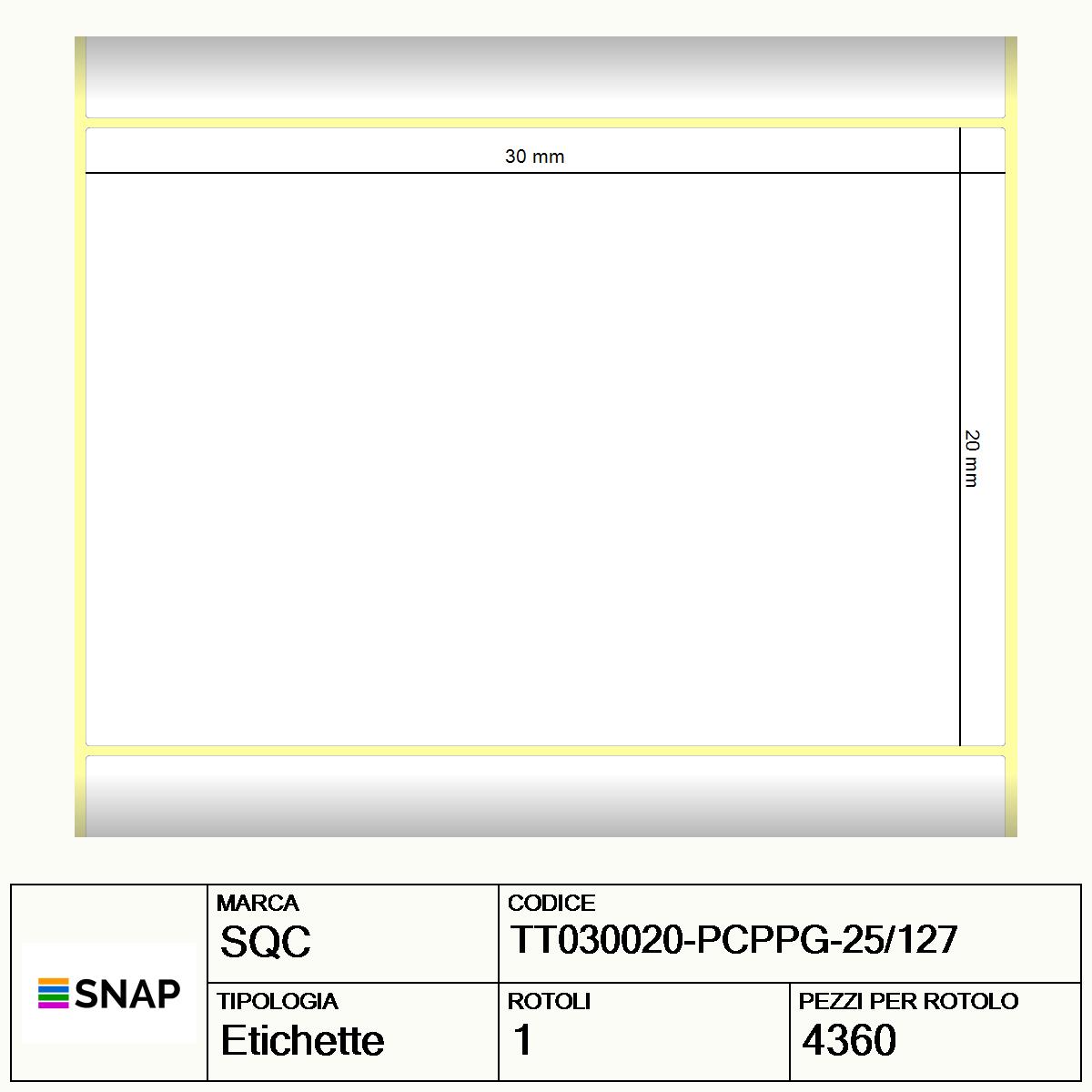 TT030020-PCPPG-25/127 - Etichette SQC Trasparente neutro S-DESK-STC