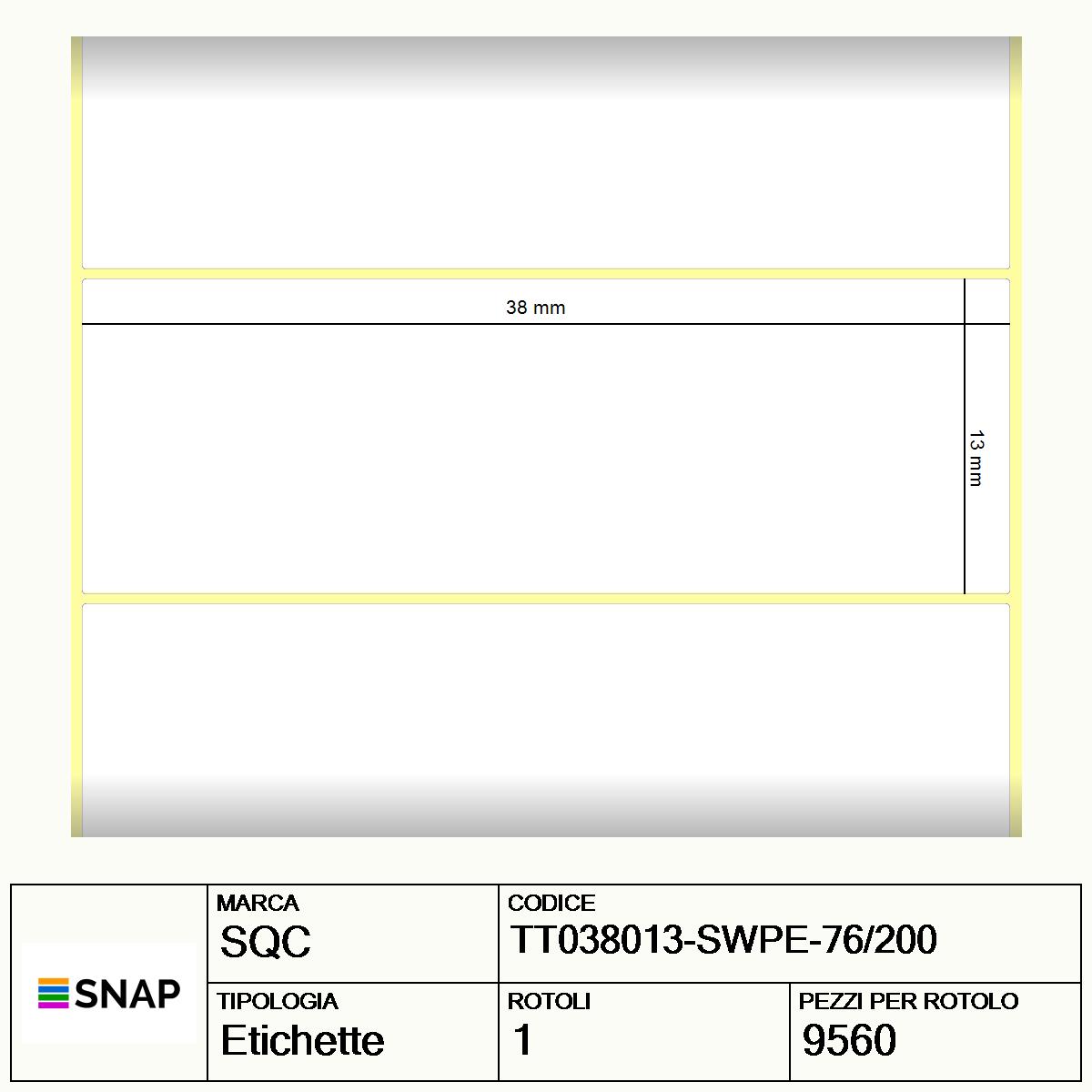 TT038013-SWPE-76/200 - Etichette SQC  S-ELECTRIC Polietilene