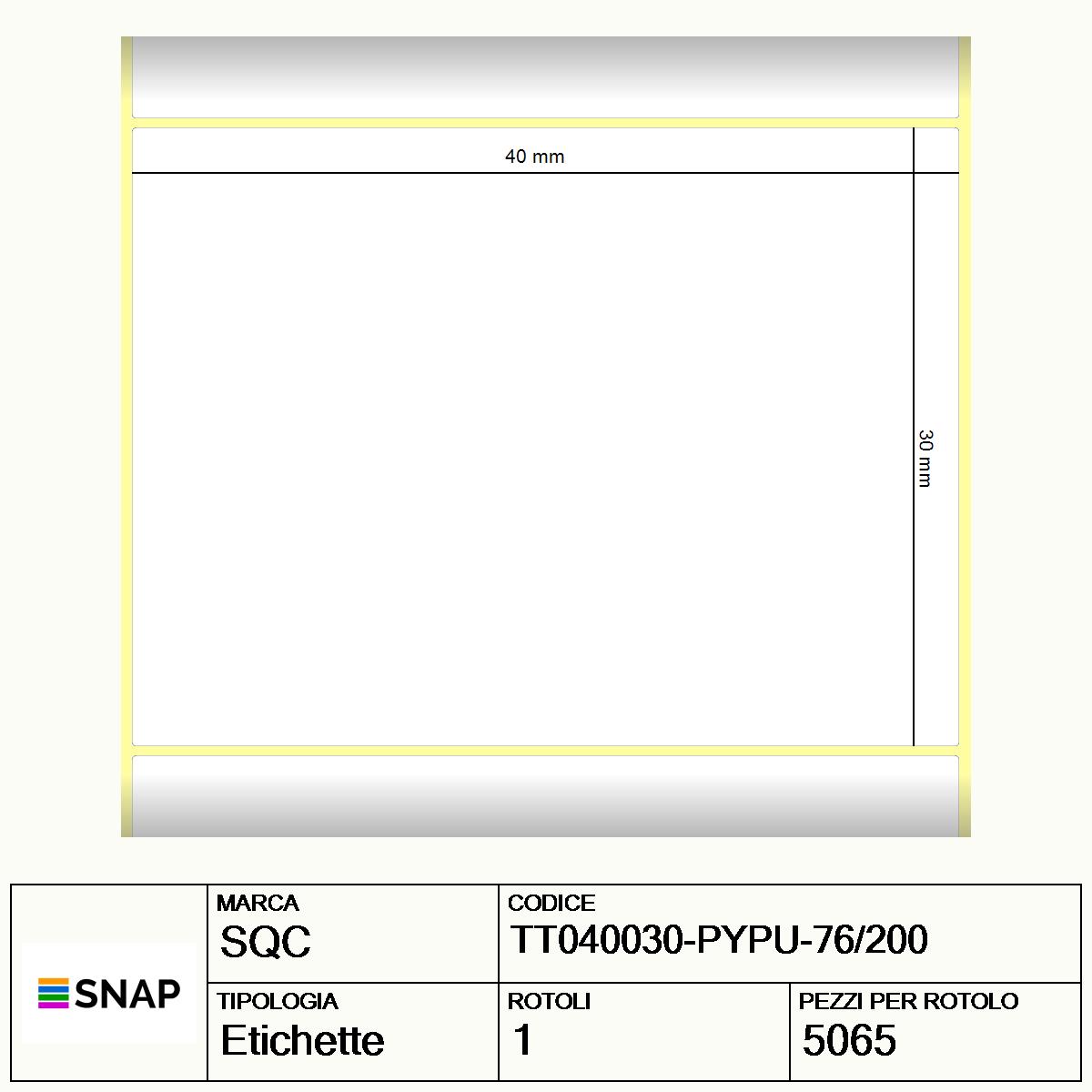 TT040030-PYPU-76/200 - Etichette SQC Giallo fluorescente S-HARD-PTC