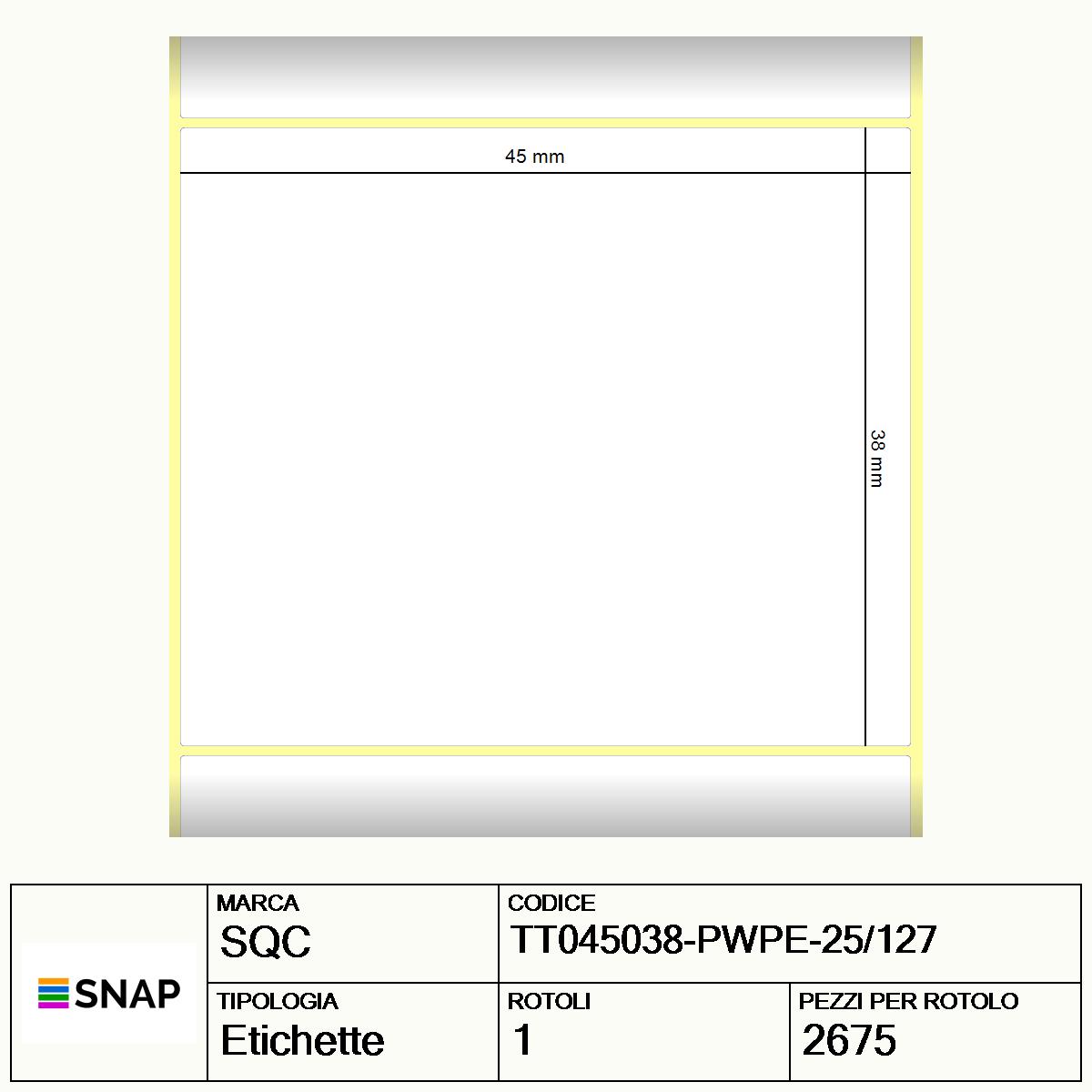 TT045038-PWPE-25/127 - Etichette SQC  S-FRICTION Poliestere