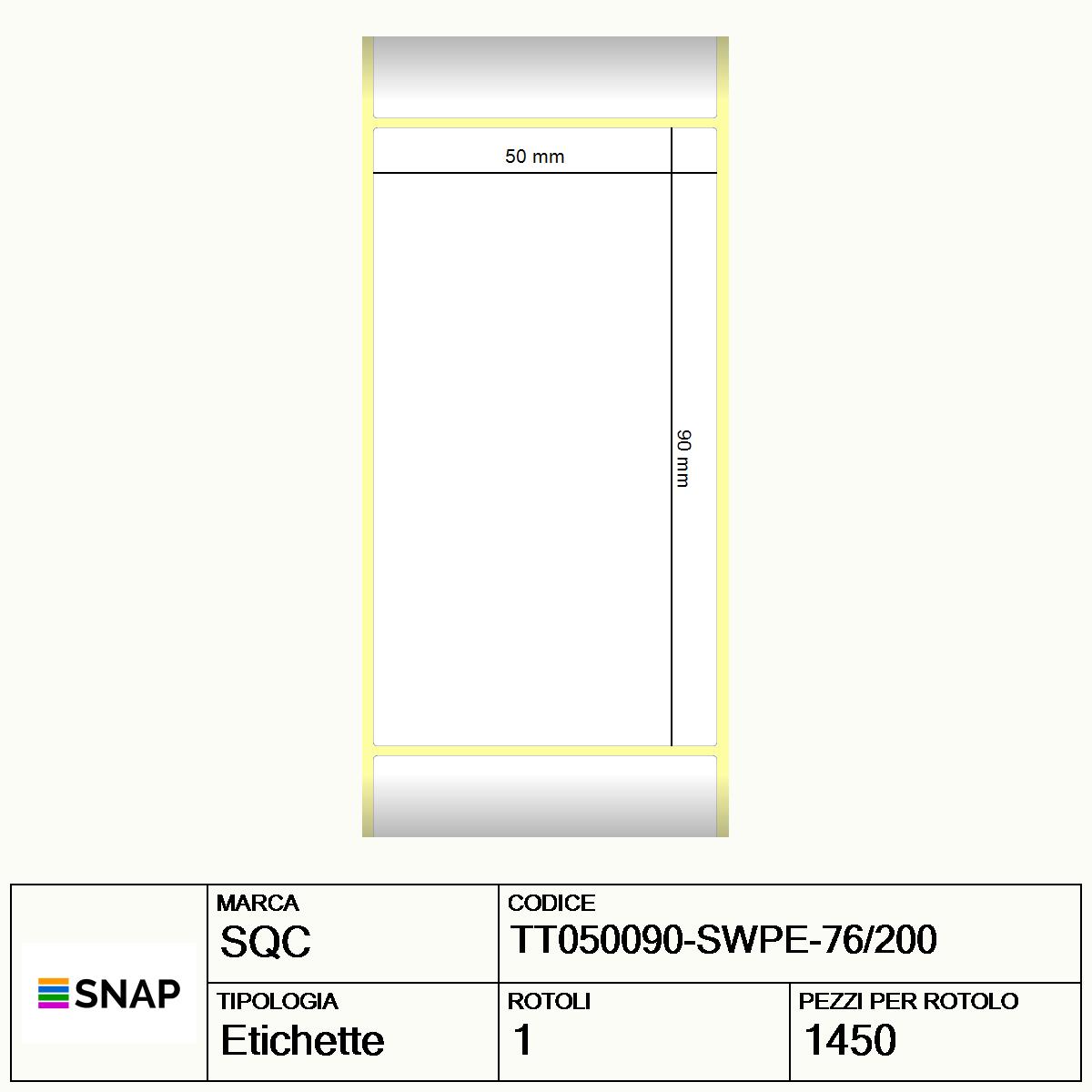 TT050090-SWPE-76/200 - Etichette SQC  S-STRONG Polietilene
