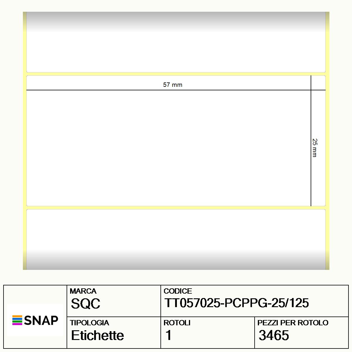 TT057025-PCPPG-25/125 - Etichette SQC Trasparente neutro S-DESK-STC