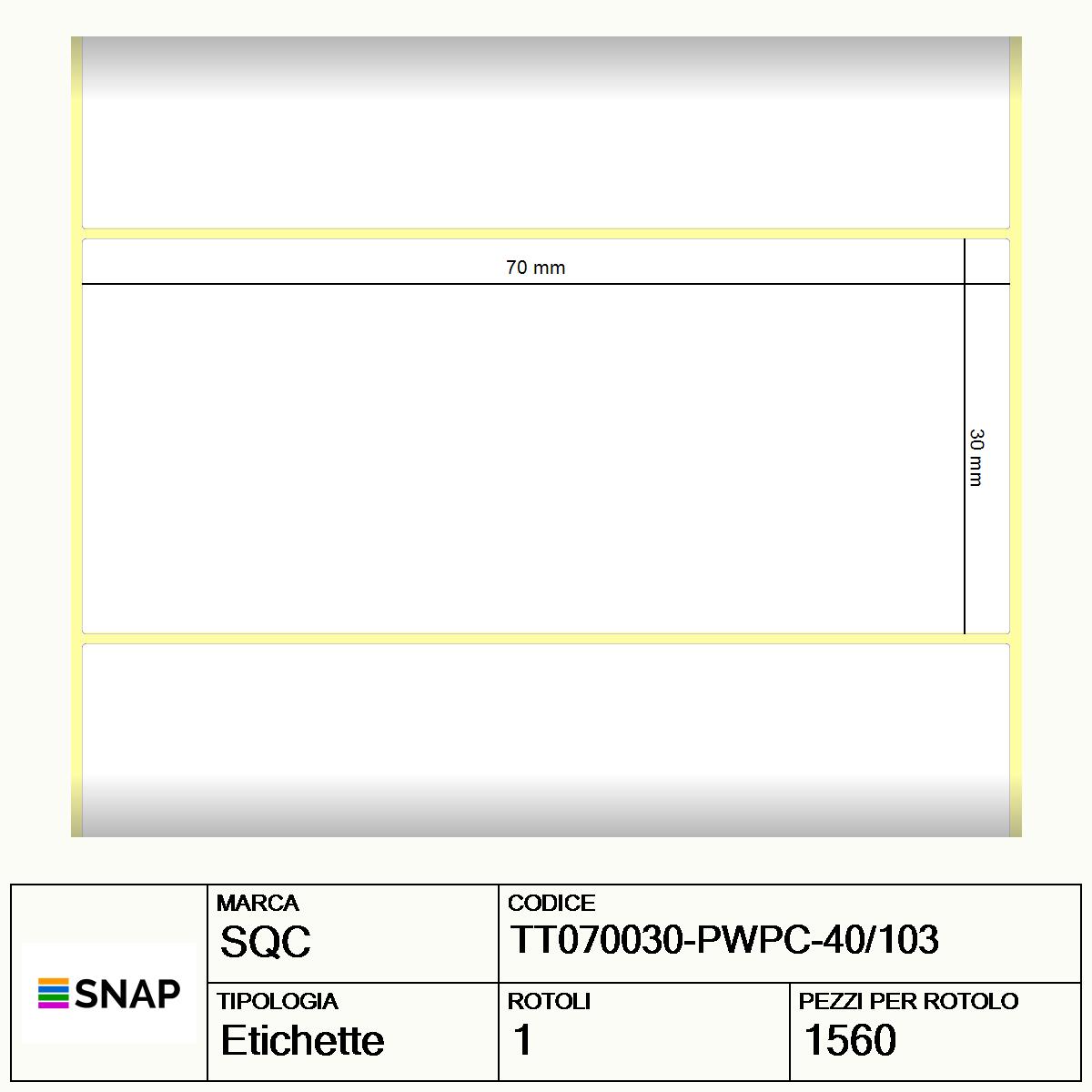TT070030-PWPC-40/103 - Etichette SQC  Carta