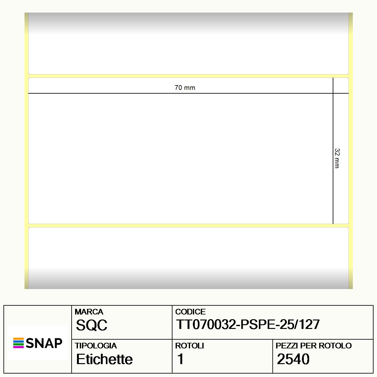 TT070032-PSPE-25/127 - Etichette SQC Argento S-FRICTION Poliestere