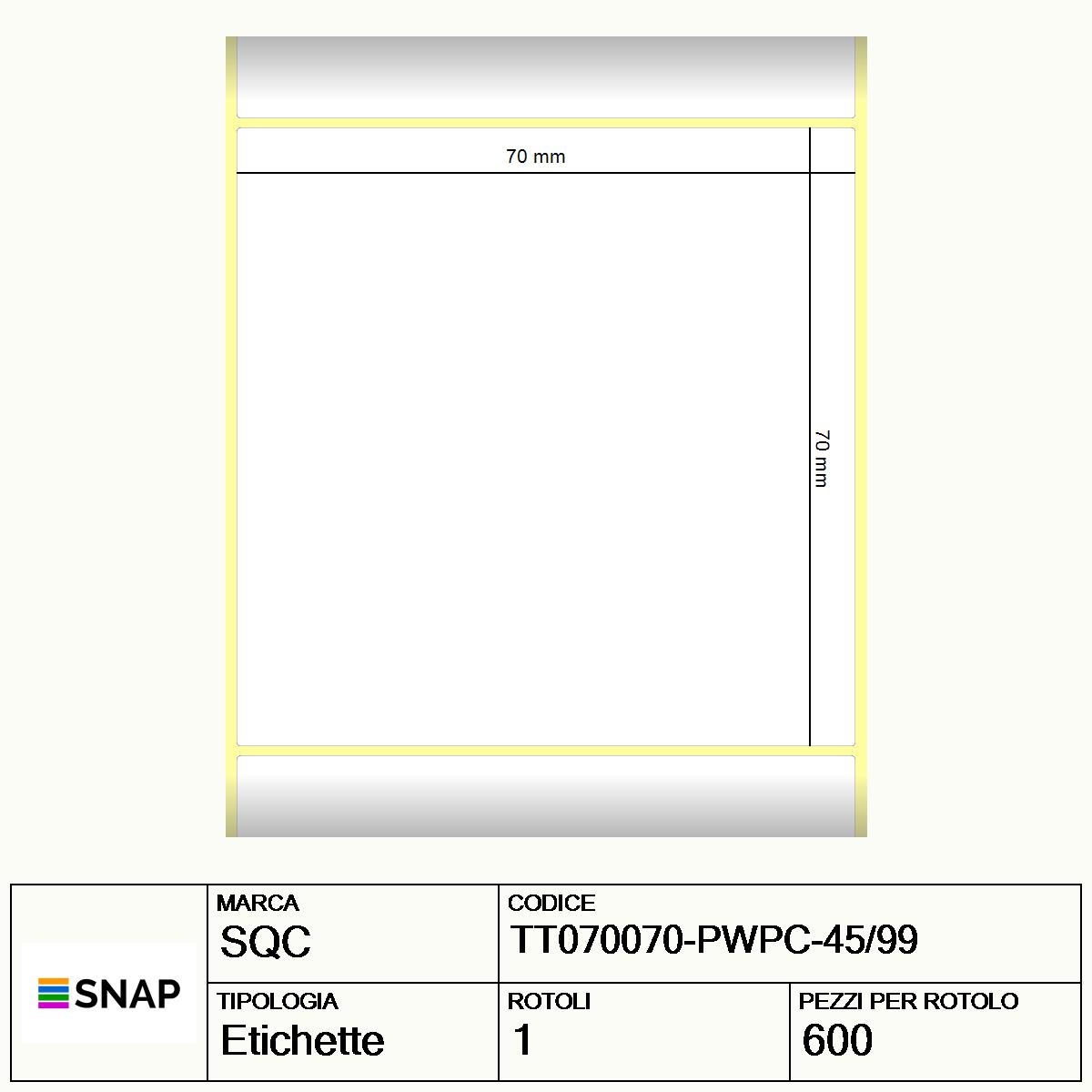 TT070070-PWPC-45/99 - Etichette SQC  S-DESK-PT Carta