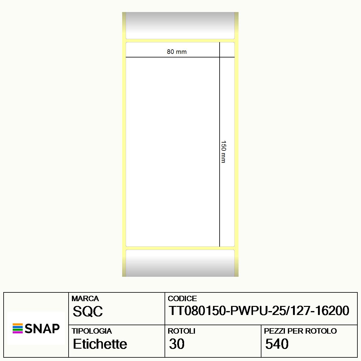 TT080150-PWPU-25/127-16200 - Etichette SQC  S-DESK-PT Carta
