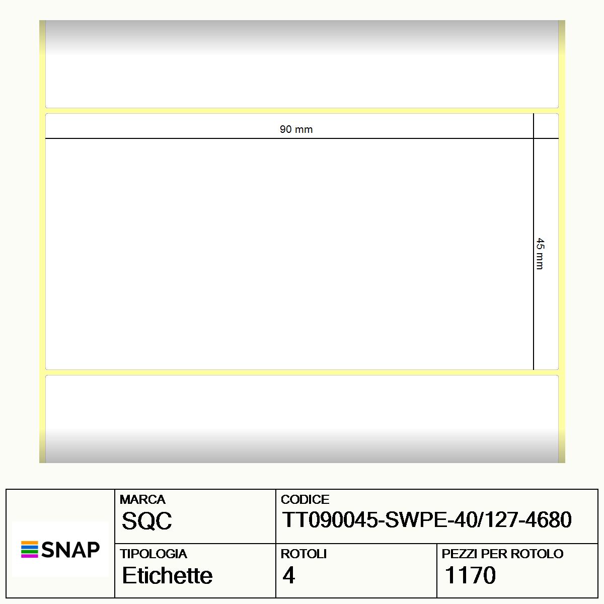 TT090045-SWPE-40/127-4680 - Etichette SQC  S-STRONG Polietilene