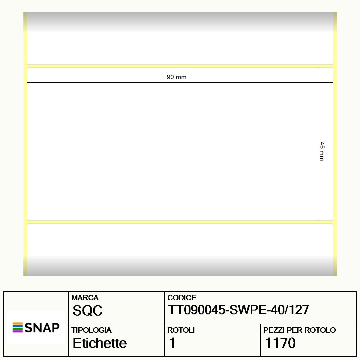 TT090045-SWPE-40/127 - Etichette SQC  S-STRONG Polietilene