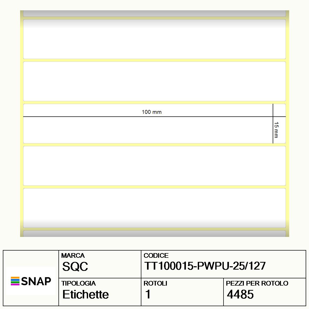TT100015-PWPU-25/127 - Etichette SQC  S-FROZEN Carta