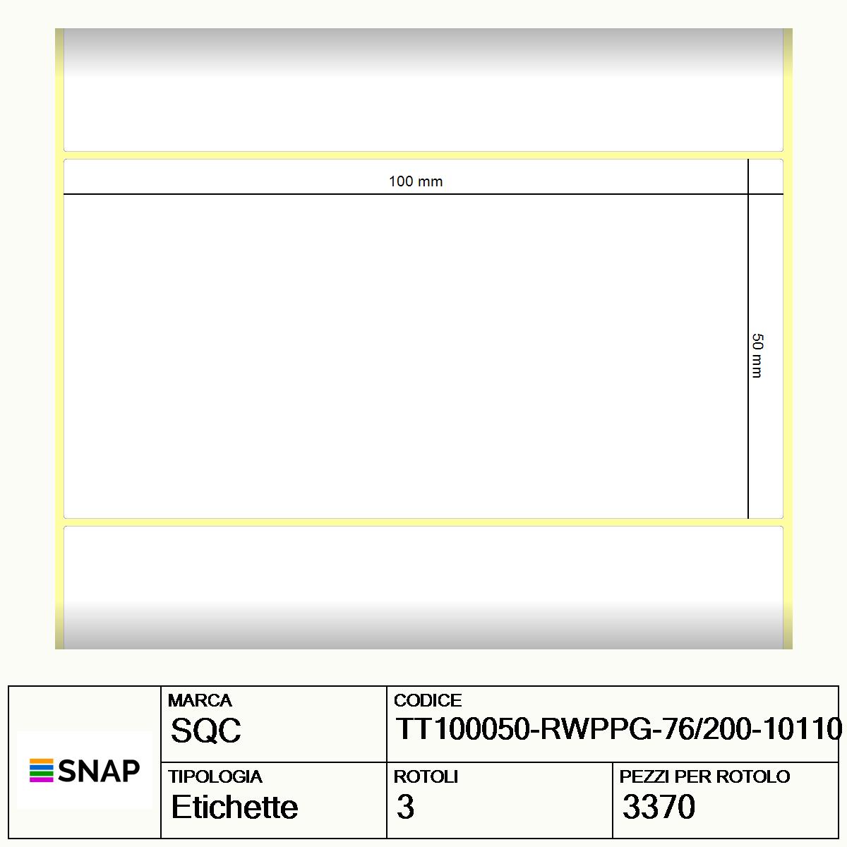 TT100050-RWPPG-76/200-10110 - Etichette SQC  S-HARD-ST Polipropilene