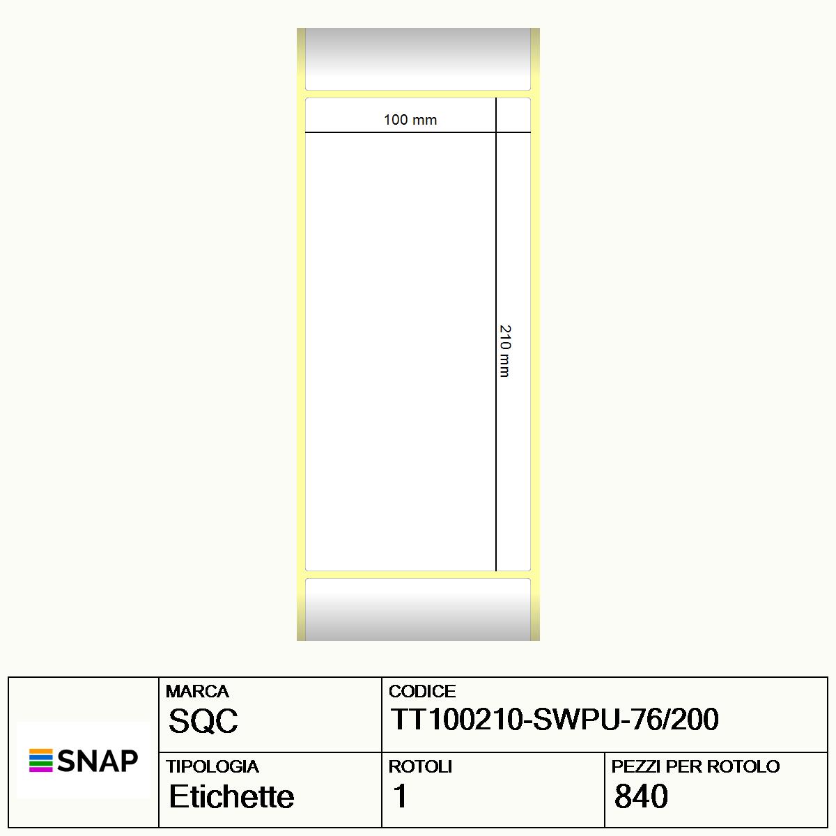 TT100210-SWPU-76/200 - Etichette SQC  S-STRONG Carta