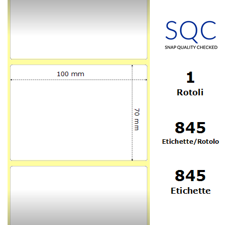 TT100070-PWPU-25/111 - Etichette SQC  S-DESK-PT Carta