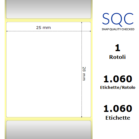 DT025028-PWPC-25/84 - Etichette SQC  S-DESK-PD Carta