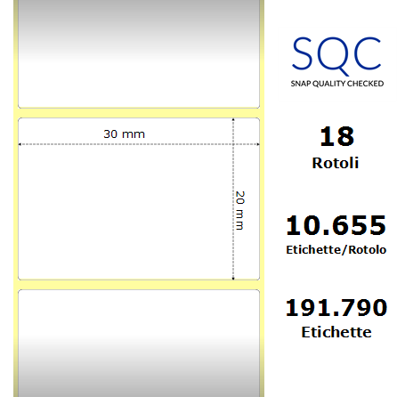 DT030020-PWPC-3P-25/127-191790 - Etichette SQC  S-DESK-PD Carta