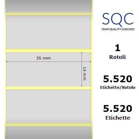 TT035014-PSPE-25/127 - Etichette SQC Argento S-FRICTION Poliestere