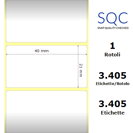 TT040021-RWPU-25/127 - Etichette SQC  S-DESK-PT Carta
