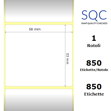 DT058053-PWPU-40/107 - Etichette SQC  S-DESK-PD Carta