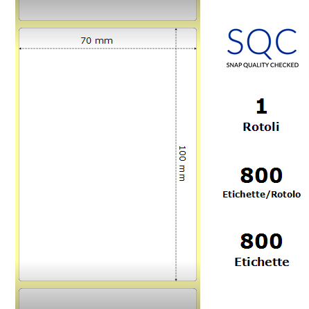 TT070100-SWPU-25/127 - Etichette SQC  S-DESK-PT Carta