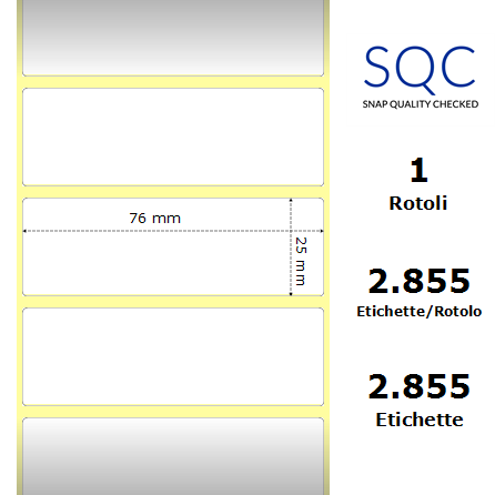 TT076025-PWPU-25/127 - Etichette SQC  S-DESK-PT Carta