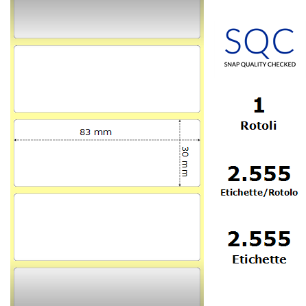 TT083030-PWPU-25/127 - Etichette SQC  S-DESK-PT Carta