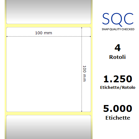 TT100100-PWPU-76/180-5000 - Etichette SQC  S-HARD-PT Carta