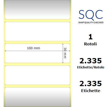 DT100030-PWPU-25/125 - Etichette SQC  S-DESK-PD Carta