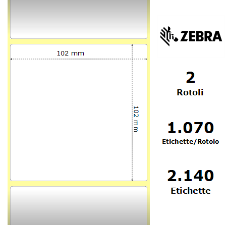 3006622 - Etichette Zebra  PolyPro 4000T Matte Polipropilene