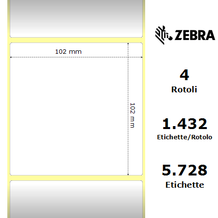 880170-101 - Etichette Zebra  Z-Select 2000D Carta