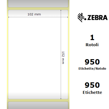 880350-152/S - Etichette Zebra  Z-Ultimate 3000T White Poliestere