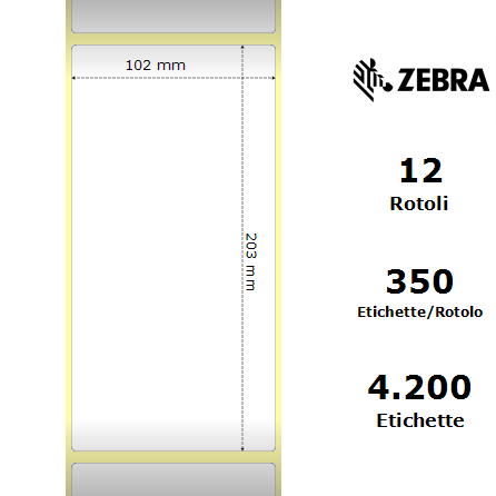 3012884-T* - Etichette Zebra  Z-Perform 1000D Carta