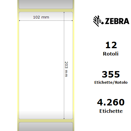 3003728 - Etichette Zebra  Z-Perform 1000T Carta
